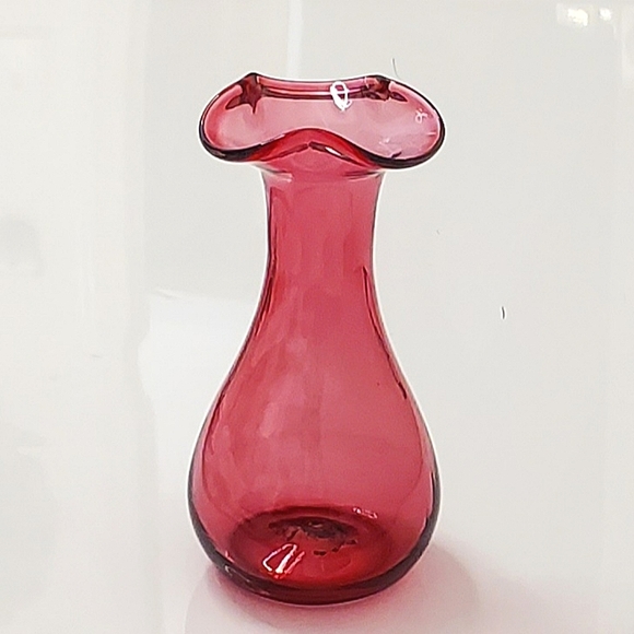 Pilgrim Accents Vntg Cranberry Pink Imo 6 78 Tall Blown Glass Bud
